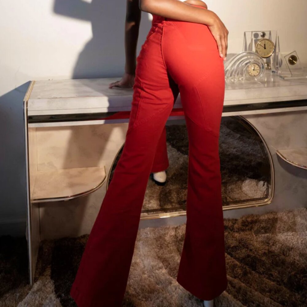 Revice Denim Venus Flares in Mars Bar